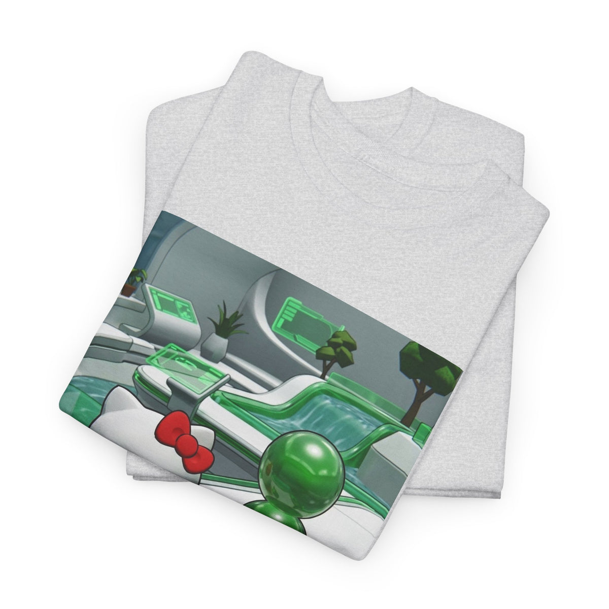 Cute Kitty And Green Dude Flipping Off
