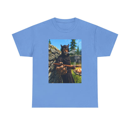 Khajiit Smoking Fat Cigar Campfire Tee
