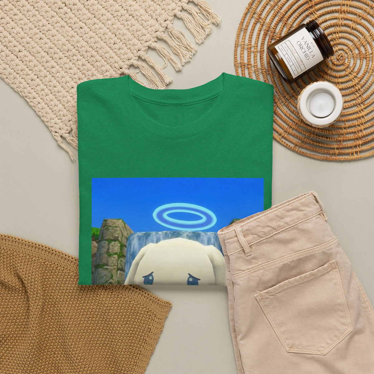 Angel Cinnamoroll Floating By Waterfall Tee