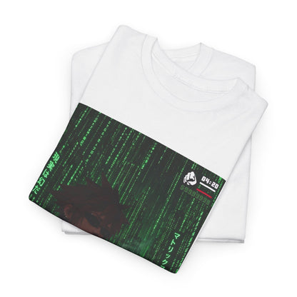 Anime Character Smoking Cigar In Matrix Tee