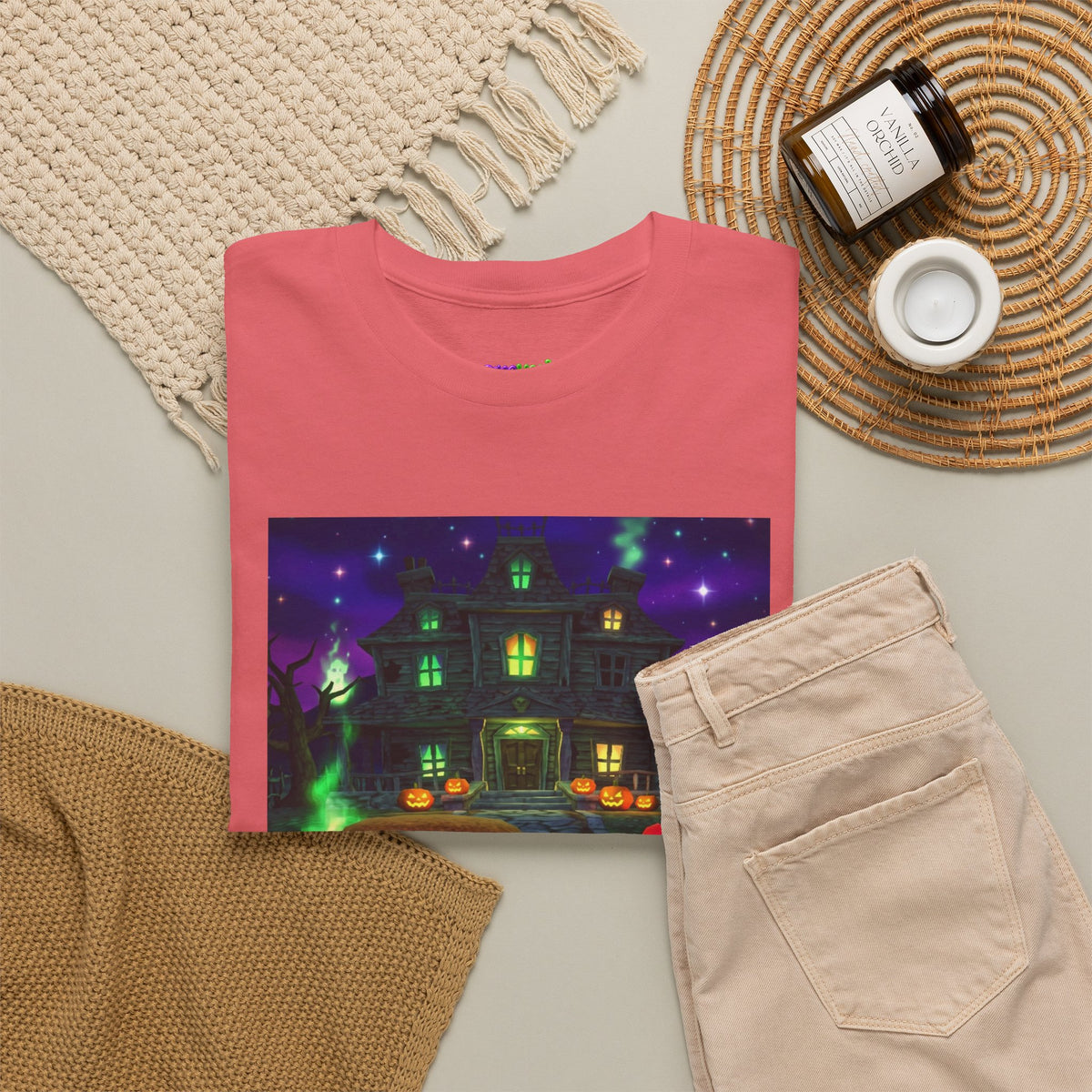 Neon Leaf Whisper Graphic Tee