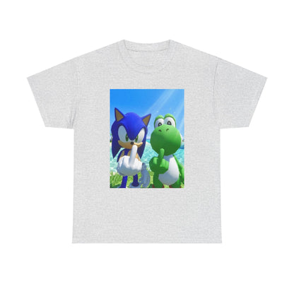 Sonic And Yoshi Flipping Off On The Beach