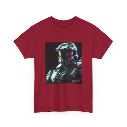 Chrome Cybernetic Commander With Rainbow Visor