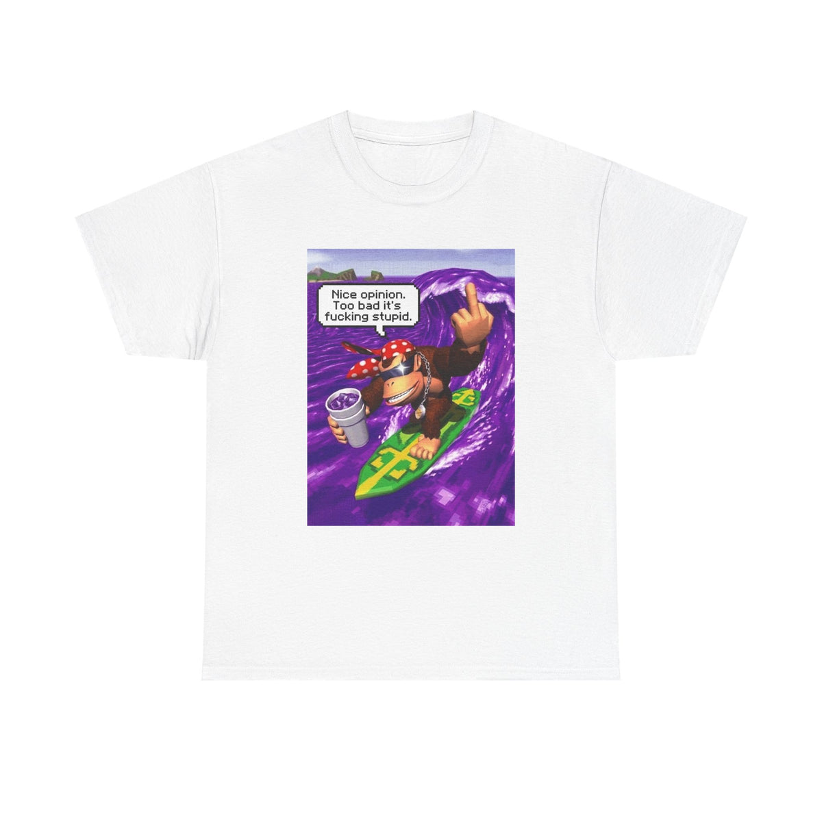 Donkey Kong Surfing Purple Wave Middle Finger