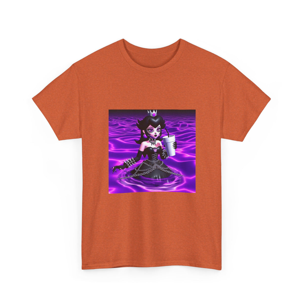 Goth Peach Wading In Purple Waves