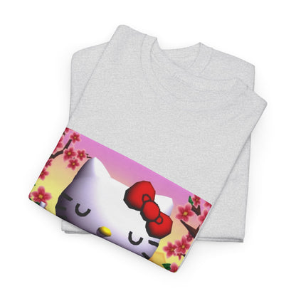 Kitty Meditating and Flipping Bird Tee