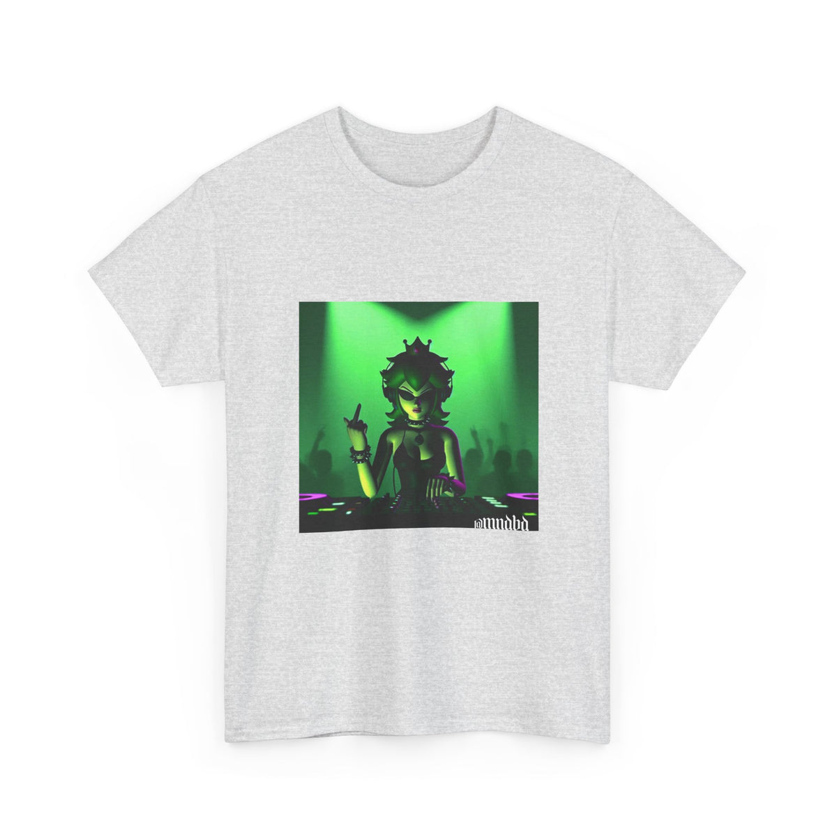 Edgy Green Princess DJ Flipping The Bird Tee