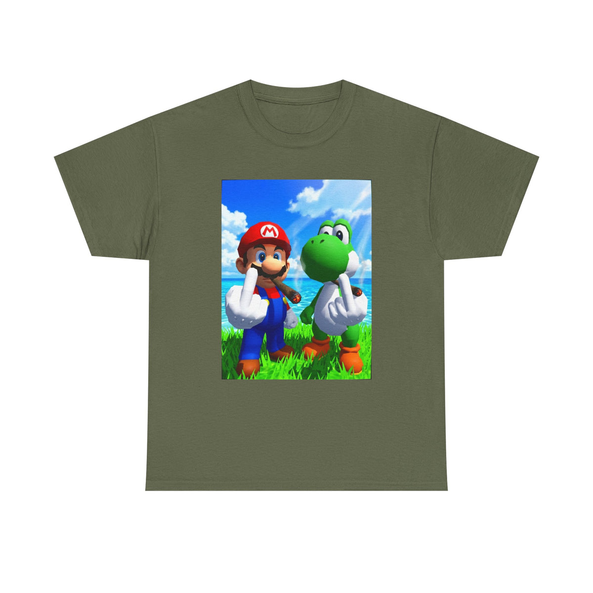 Mario And Yoshi Flip The Bird