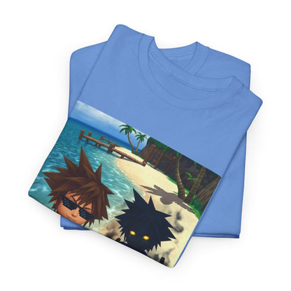 Sora And Dark Form Flipping Off At The Beach