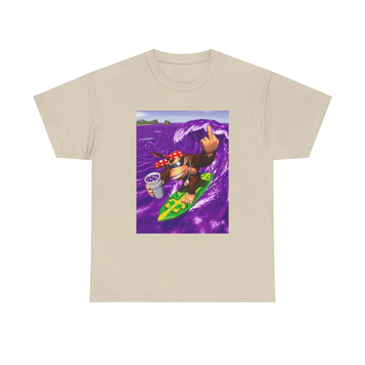 Diddy Kong Surfing Purple Wave Tee