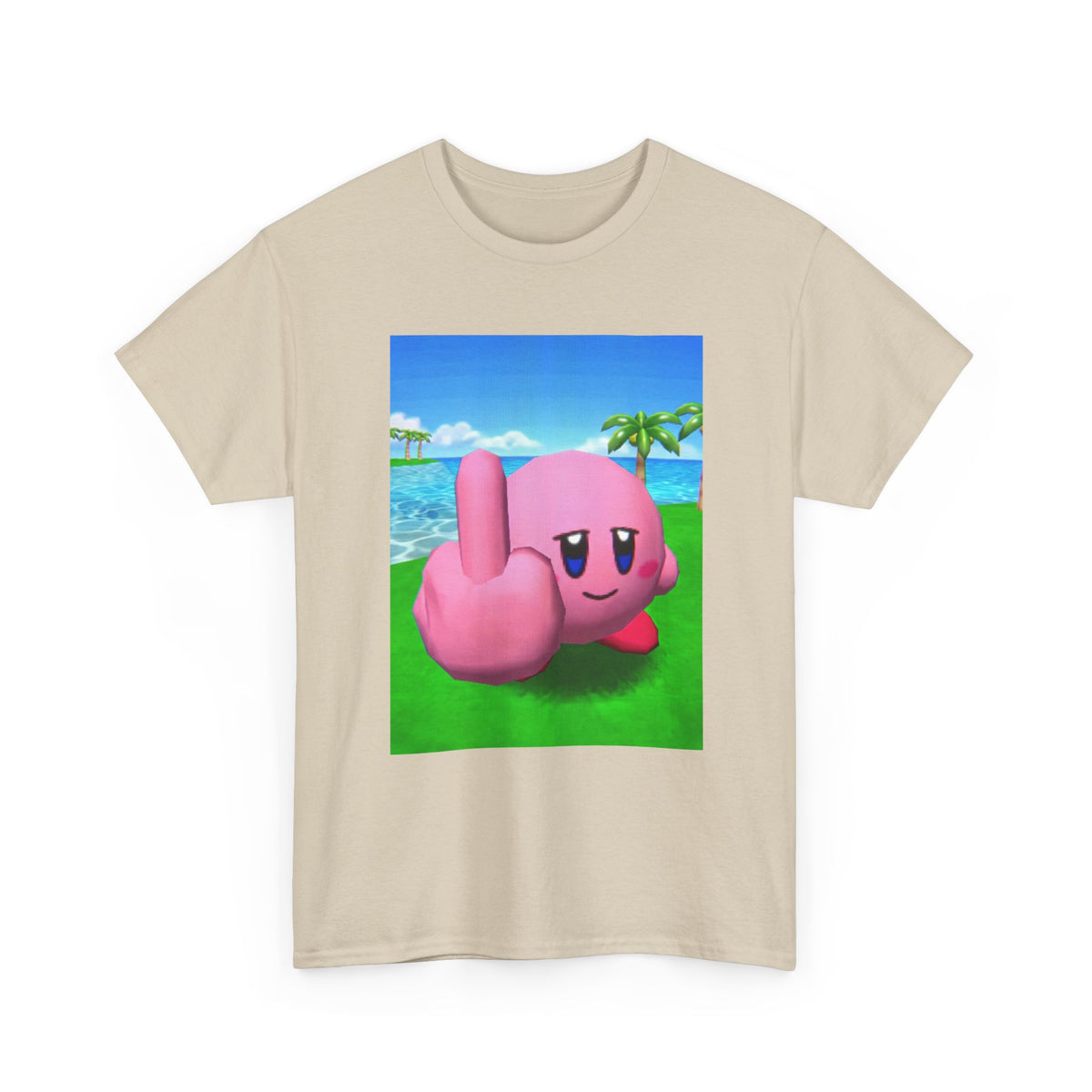 Kirby Giving The Finger Island Scene Tee