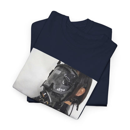 Figure Wearing Gas Mask Tee