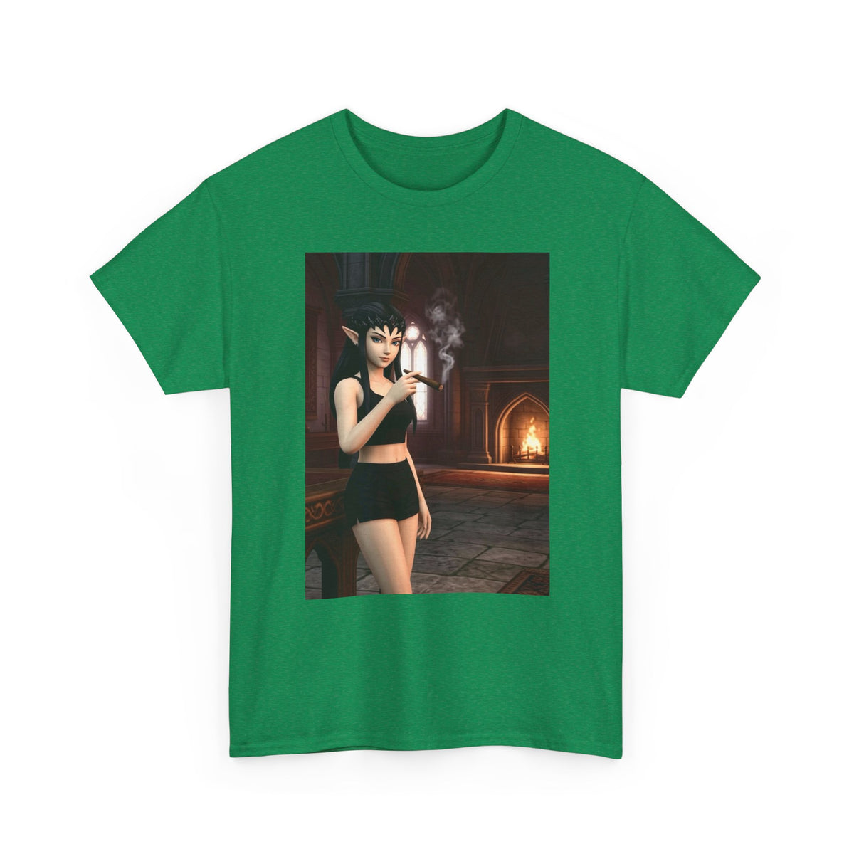 Dark Elf Girl Smoking Cigar Tee