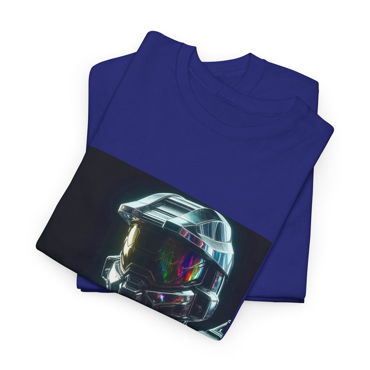 Chrome Cybernetic Commander With Rainbow Visor