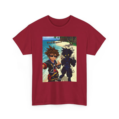 Sora And Dark Form Flipping Off At The Beach