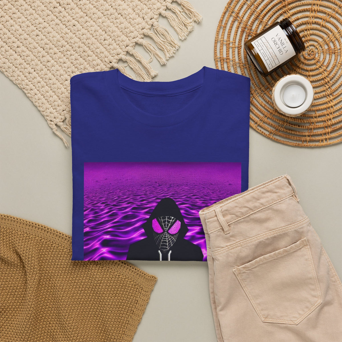 Spider-Hoodie With Purple Swirls Tee