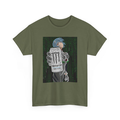 Rei Ayanami Holding Monster Energy Wireframe Tee