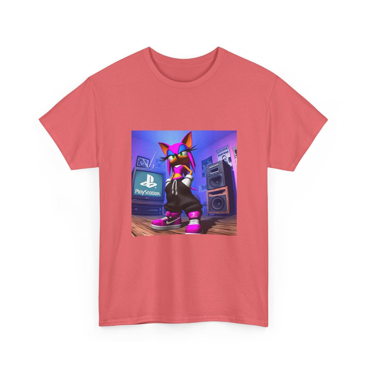 Pink Sonic-Style Character In Y2K Drip