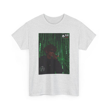 Anime Character Smoking Cigar In Matrix Tee