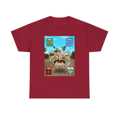 Meditating Avatar Bending All Elements Tee