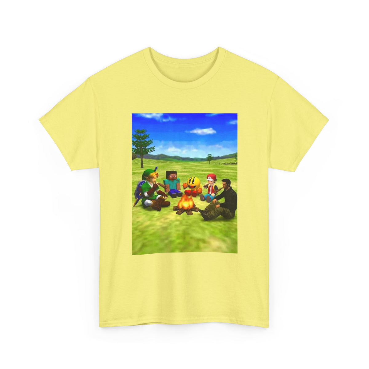 Iconic Gamers Smoking Around Campfire