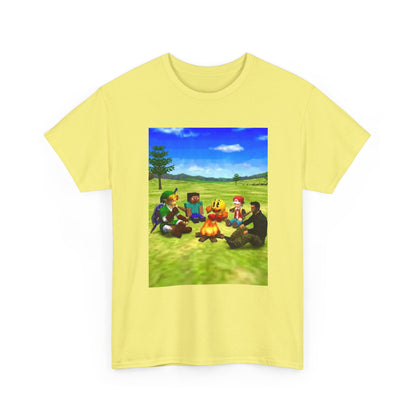 Iconic Gamers Smoking Around Campfire