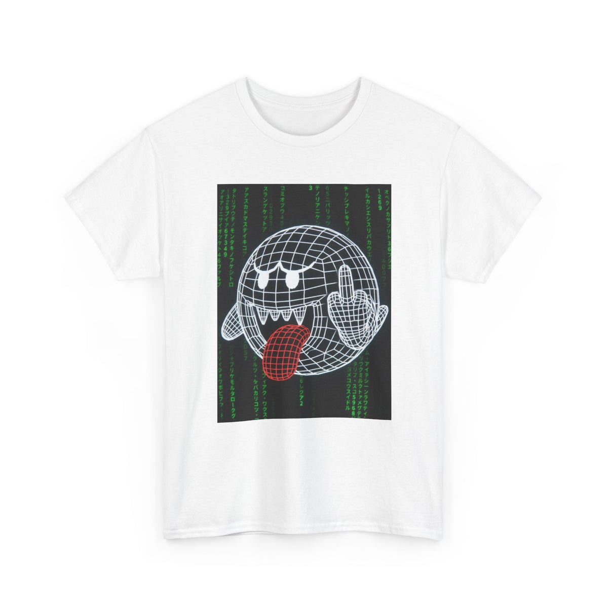 Wireframe Boo Giving The Finger Tee