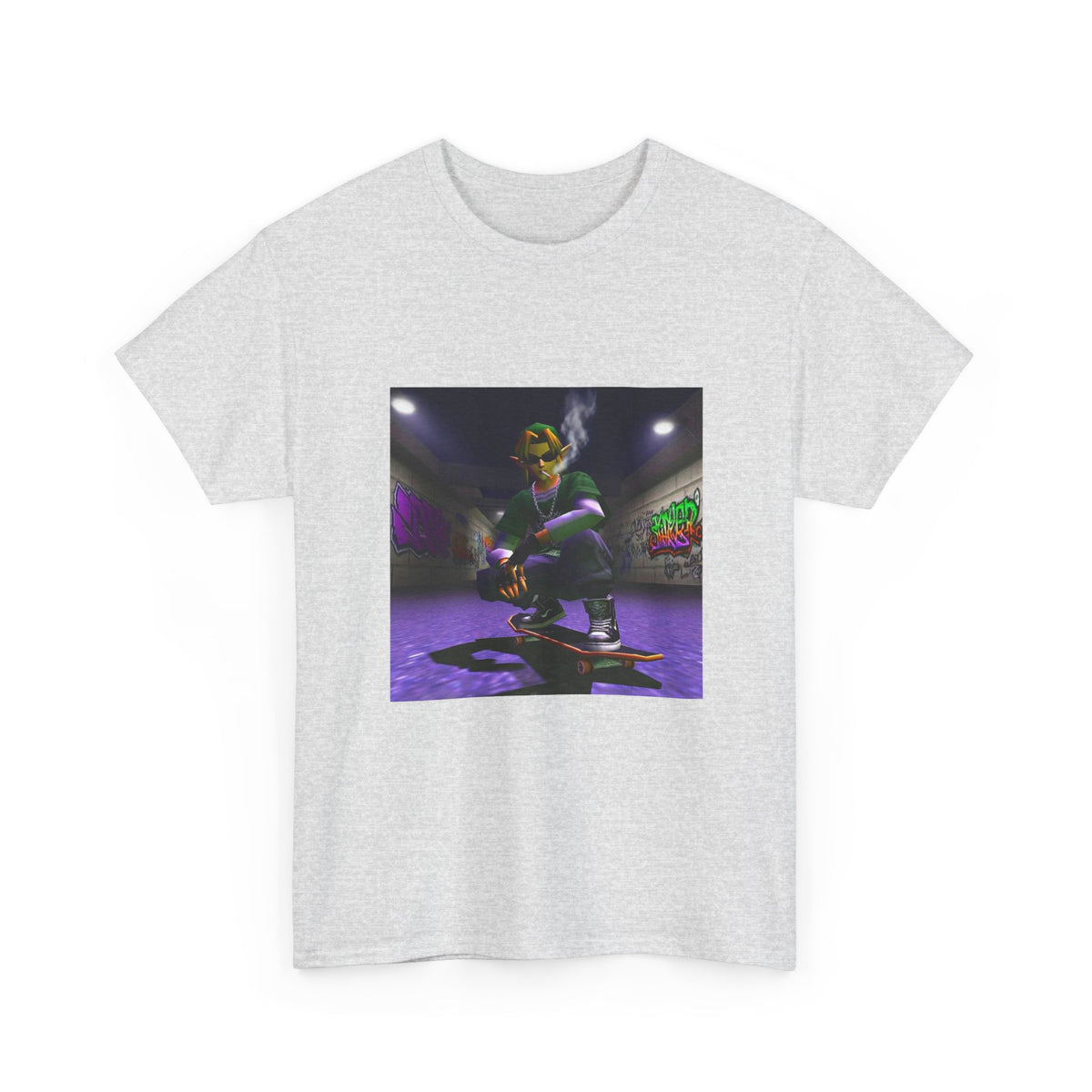 Stoner Link Skateboarding In Graffiti Alley Tee