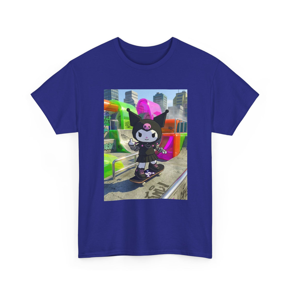 Skater Kuromi Giving The Finger Tee