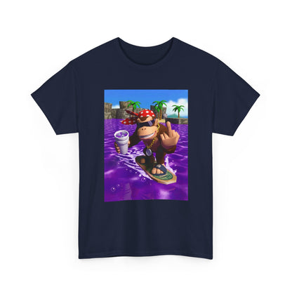 Diddy Kong Surfing Purple Lean Flipping Off Tee