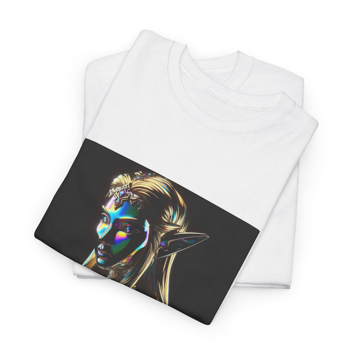 Iridescent Elven Warrior Princess Chrome Tee