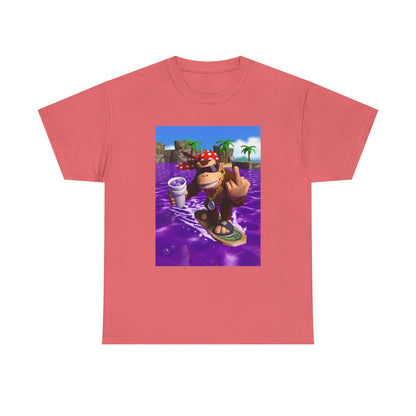 Diddy Kong Surfing Purple Lean Flipping Off Tee