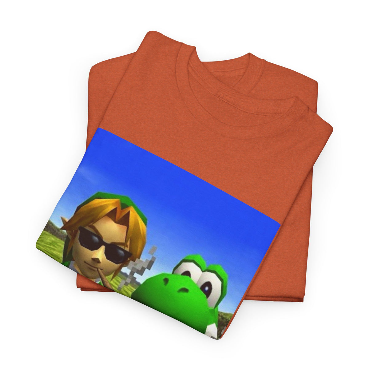 Link And Yoshi Flipping Off The World