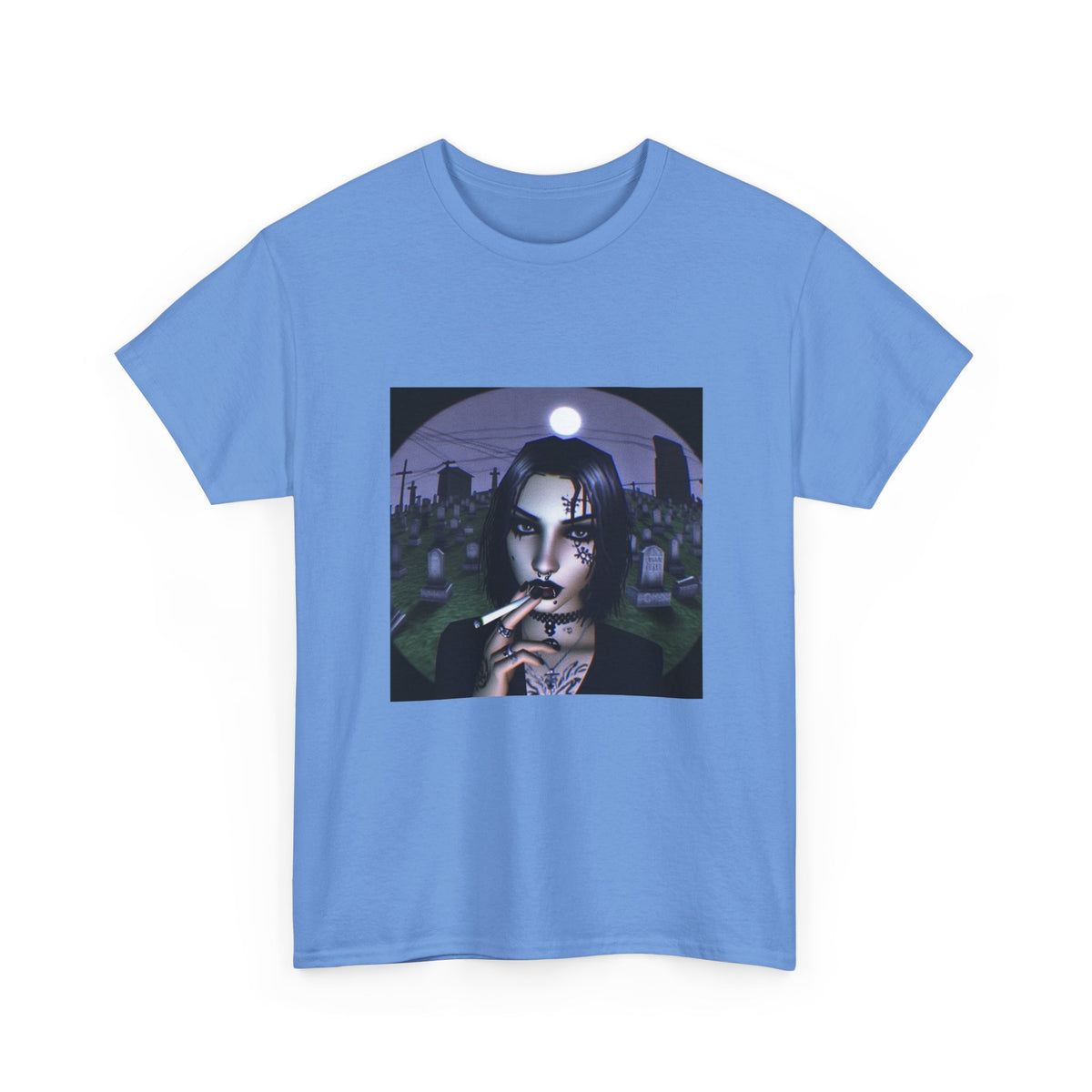 Goth Queen Smoking In Cemetery Moonlight Tee