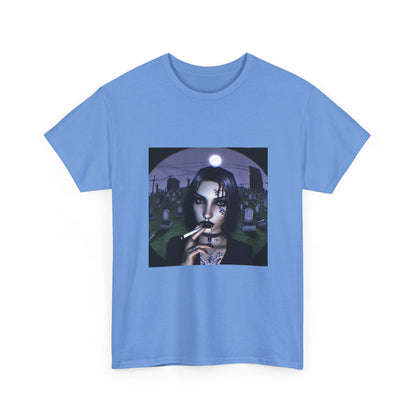 Goth Queen Smoking In Cemetery Moonlight Tee