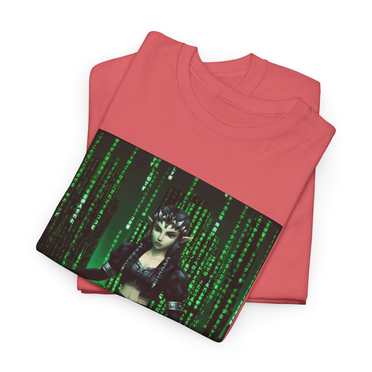 Cyberpunk Elf Queen In The Matrix City Tee