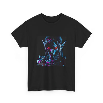Dark Cyberpunk Elf With Glowing Eyes