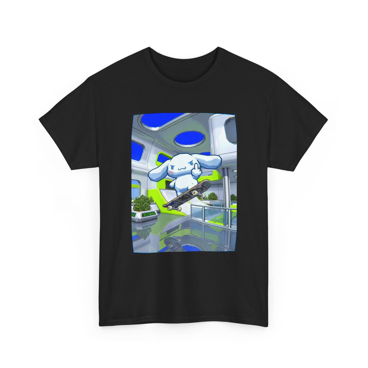 Cinnamoroll Skater Flipping Off Tee