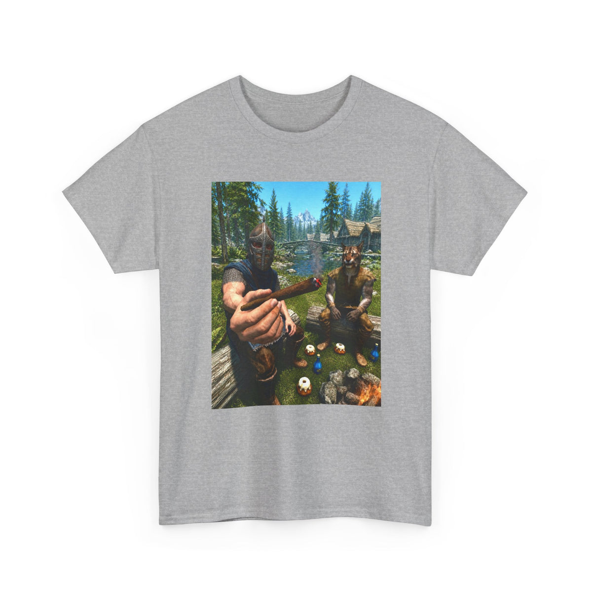 Dragonborn Khajiit Blazing In Skyrim Tee