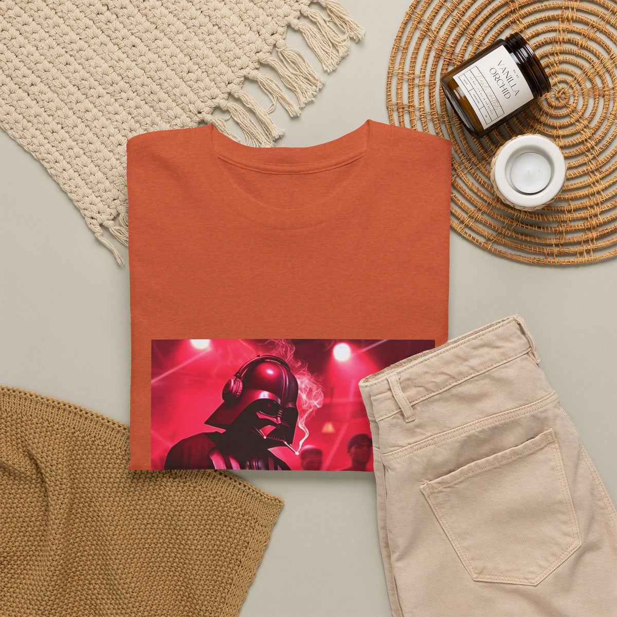 Darth Vader DJ Mixing And Smoking Tee