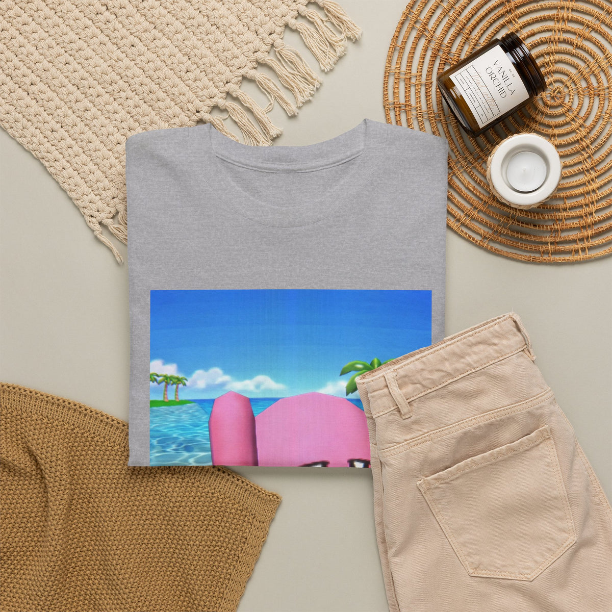 Kirby Giving The Finger Island Scene Tee