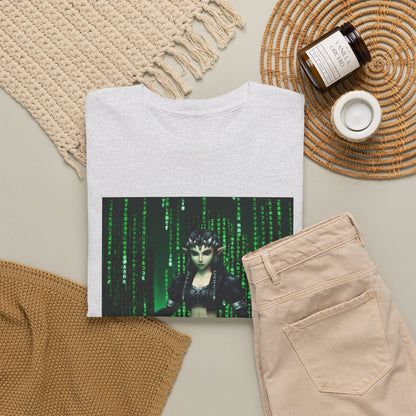 Cyberpunk Elf Queen In The Matrix City Tee