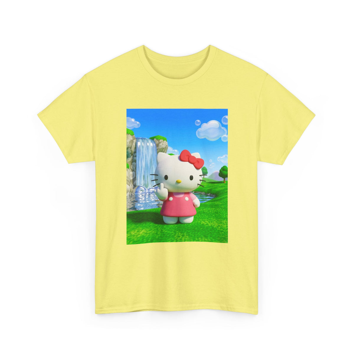 Kitty Flips The Bird Waterfall Tee