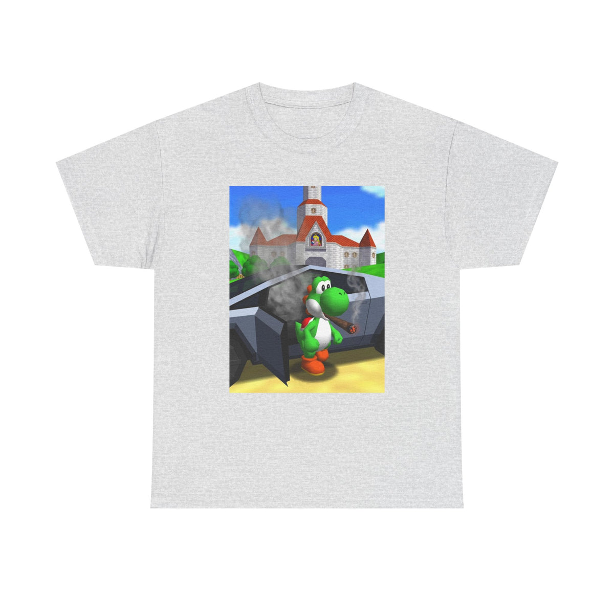 Yoshi Puffing Blunt At Peach's Castle