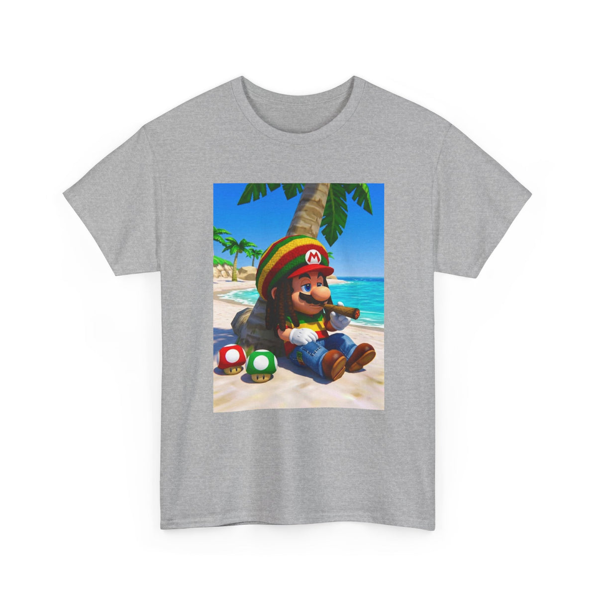 Rasta Mario Chilling On Beach Tee