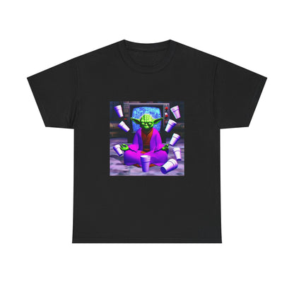 Meditating Master Yoda With Purple Cups Tee