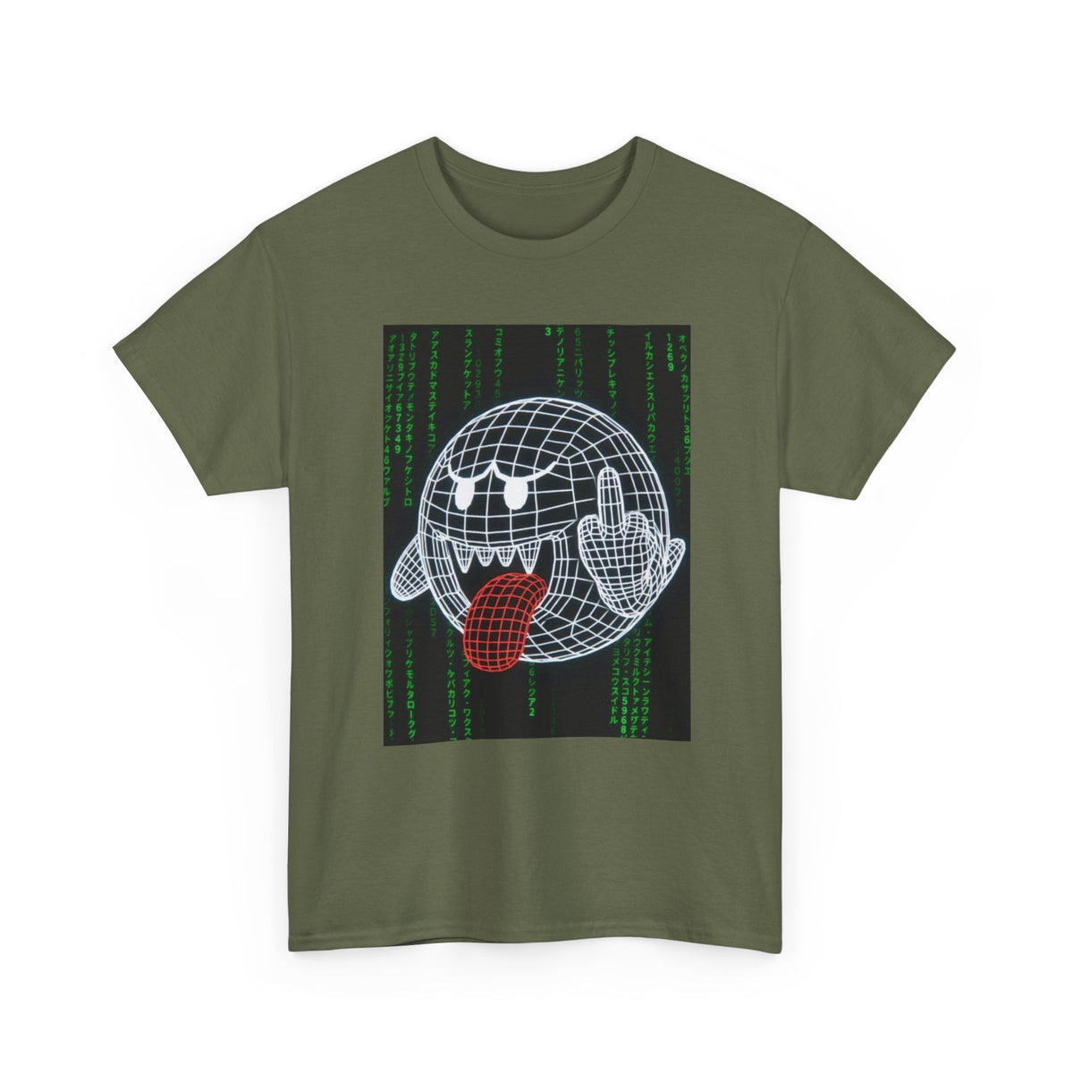 Wireframe Boo Giving The Finger Tee