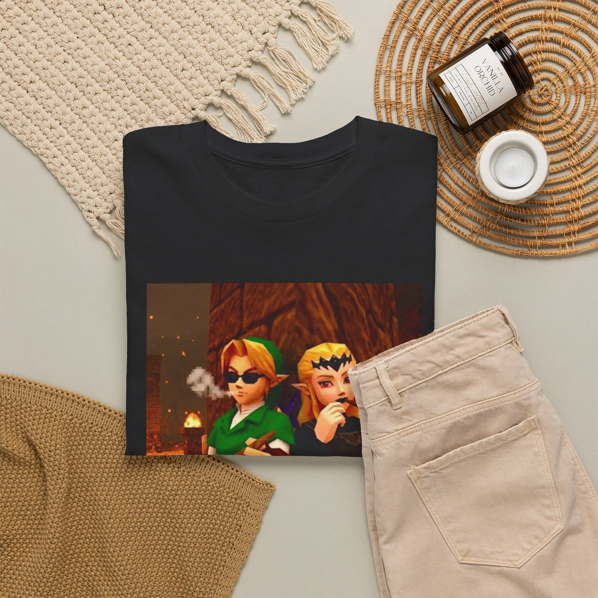 Link and Zelda Chillin' With Cigars Tee