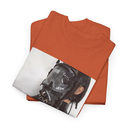 Figure Wearing Gas Mask Tee