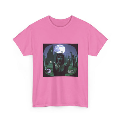 Goth Sim Smoking In Cemetery Moonlight Tee